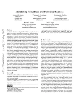 Monitoring Robustness and Individual Fairness