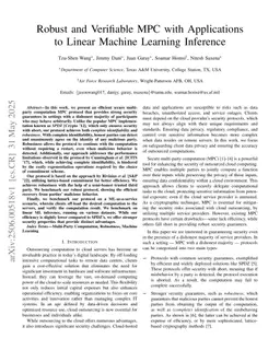Robust and Verifiable MPC with Applications to Linear Machine Learning Inference