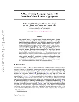 ARIA: Training Language Agents with Intention-Driven Reward Aggregation