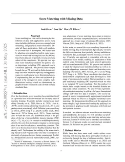 Score Matching With Missing Data