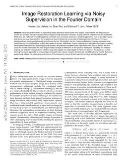 Image Restoration Learning via Noisy Supervision in the Fourier Domain
