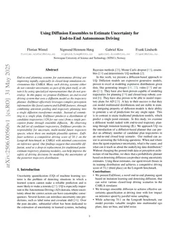 Using Diffusion Ensembles to Estimate Uncertainty for End-to-End Autonomous Driving