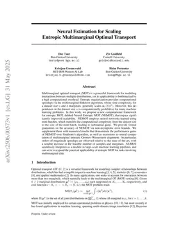 Neural Estimation for Scaling Entropic Multimarginal Optimal Transport