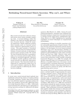 Rethinking Neural-based Matrix Inversion: Why can't, and Where can