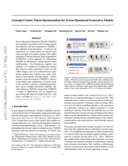 Concept-Centric Token Interpretation for Vector-Quantized Generative Models