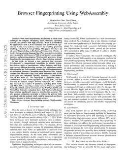 Browser Fingerprinting Using WebAssembly