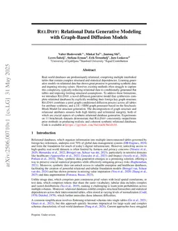RelDiff: Relational Data Generative Modeling with Graph-Based Diffusion Models
