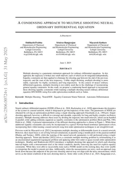 A condensing approach to multiple shooting neural ordinary differential equation