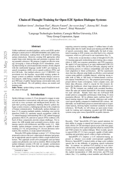 Chain-of-Thought Training for Open E2E Spoken Dialogue Systems
