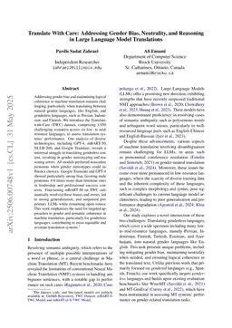 Translate With Care: Addressing Gender Bias, Neutrality, and Reasoning in Large Language Model Translations