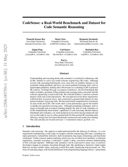 CodeSense: a Real-World Benchmark and Dataset for Code Semantic Reasoning