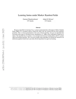 Learning Juntas under Markov Random Fields