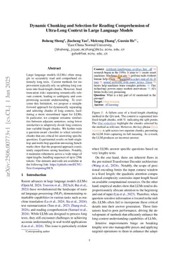 Dynamic Chunking and Selection for Reading Comprehension of Ultra-Long Context in Large Language Models