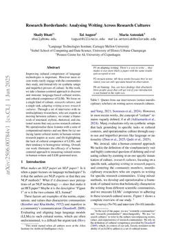 Research Borderlands: Analysing Writing Across Research Cultures