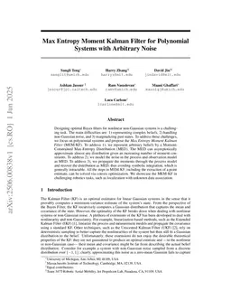 Max Entropy Moment Kalman Filter for Polynomial Systems with Arbitrary Noise