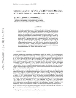 Generalization in VAE and Diffusion Models: A Unified Information-Theoretic Analysis