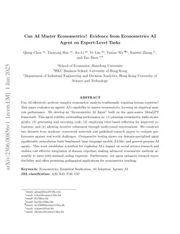 Can AI Master Econometrics? Evidence from Econometrics AI Agent on Expert-Level Tasks