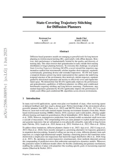 State-Covering Trajectory Stitching for Diffusion Planners