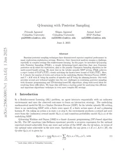 Q-learning with Posterior Sampling