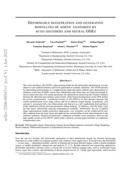 Deformable registration and generative modelling of aortic anatomies by auto-decoders and neural ODEs