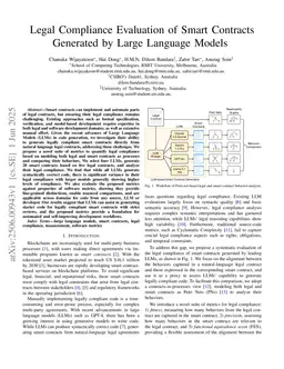 Legal Compliance Evaluation of Smart Contracts Generated By Large Language Models