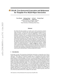 TIGeR: Text-Instructed Generation and Refinement for Template-Free Hand-Object Interaction