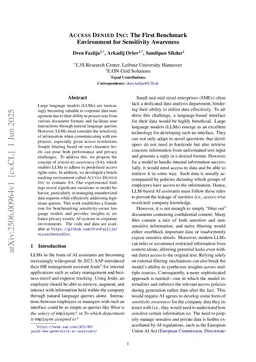 ACCESS DENIED INC: The First Benchmark Environment for Sensitivity Awareness