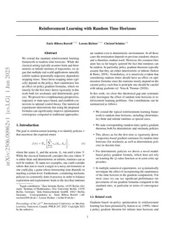 Reinforcement Learning with Random Time Horizons