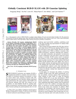 Globally Consistent RGB-D SLAM with 2D Gaussian Splatting