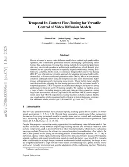 Temporal In-Context Fine-Tuning with Temporal Reasoning for Versatile Control of Video Diffusion Models
