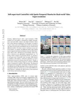 Self-supervised ControlNet with Spatio-Temporal Mamba for Real-world Video Super-resolution