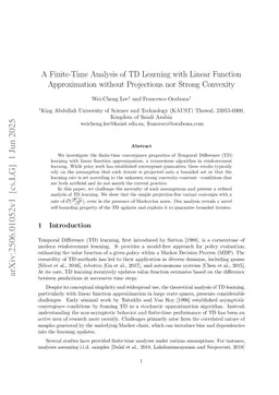 A Finite-Time Analysis of TD Learning with Linear Function Approximation without Projections or Strong Convexity