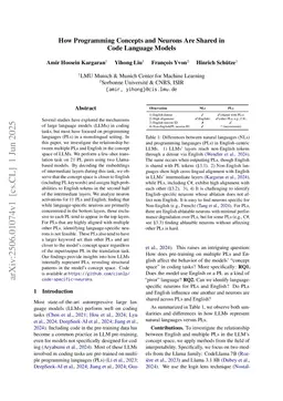 How Programming Concepts and Neurons Are Shared in Code Language Models