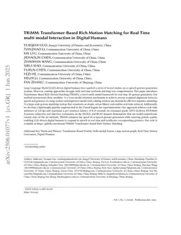 TRiMM: Transformer-Based Rich Motion Matching for Real-Time multi-modal Interaction in Digital Humans