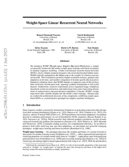 Weight-Space Linear Recurrent Neural Networks