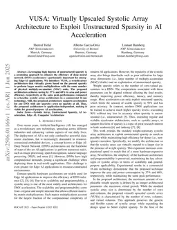 VUSA: Virtually Upscaled Systolic Array Architecture to Exploit Unstructured Sparsity in AI Acceleration