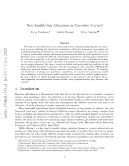 Near-feasible Fair Allocations in Two-sided Markets