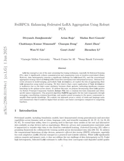 FedRPCA: Enhancing Federated LoRA Aggregation Using Robust PCA