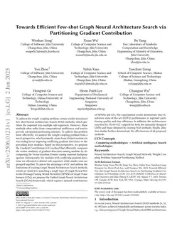 Towards Efficient Few-shot Graph Neural Architecture Search via Partitioning Gradient Contribution