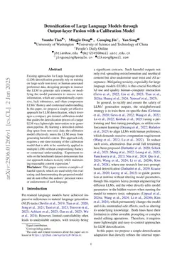 Detoxification of Large Language Models through Output-layer Fusion with a Calibration Model