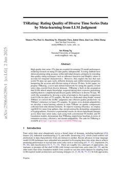 TSRating: Rating Quality of Diverse Time Series Data by Meta-learning from LLM Judgment