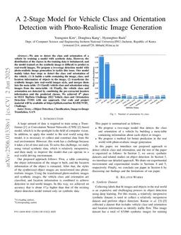 A 2-Stage Model for Vehicle Class and Orientation Detection with Photo-Realistic Image Generation