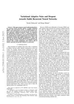 Variational Adaptive Noise and Dropout towards Stable Recurrent Neural Networks