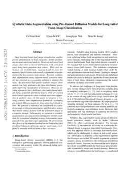 Synthetic Data Augmentation using Pre-trained Diffusion Models for Long-tailed Food Image Classification