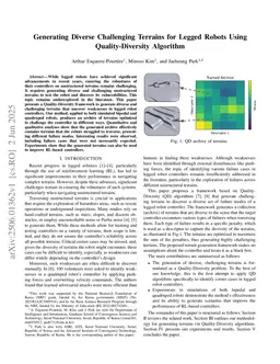 Generating Diverse Challenging Terrains for Legged Robots Using Quality-Diversity Algorithm