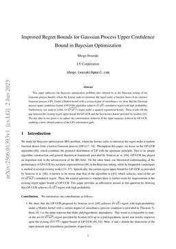 Improved Regret Bounds for Gaussian Process Upper Confidence Bound in Bayesian Optimization