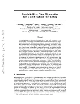DNAEdit: Direct Noise Alignment for Text-Guided Rectified Flow Editing