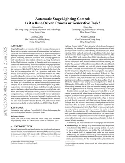 Automatic Stage Lighting Control: Is it a Rule-Driven Process or Generative Task?