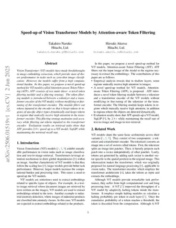 Speed-up of Vision Transformer Models by Attention-aware Token Filtering