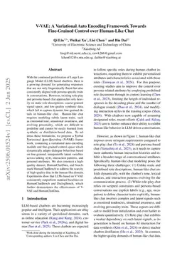 V-VAE: A Variational Auto Encoding Framework Towards Fine-Grained Control over Human-Like Chat